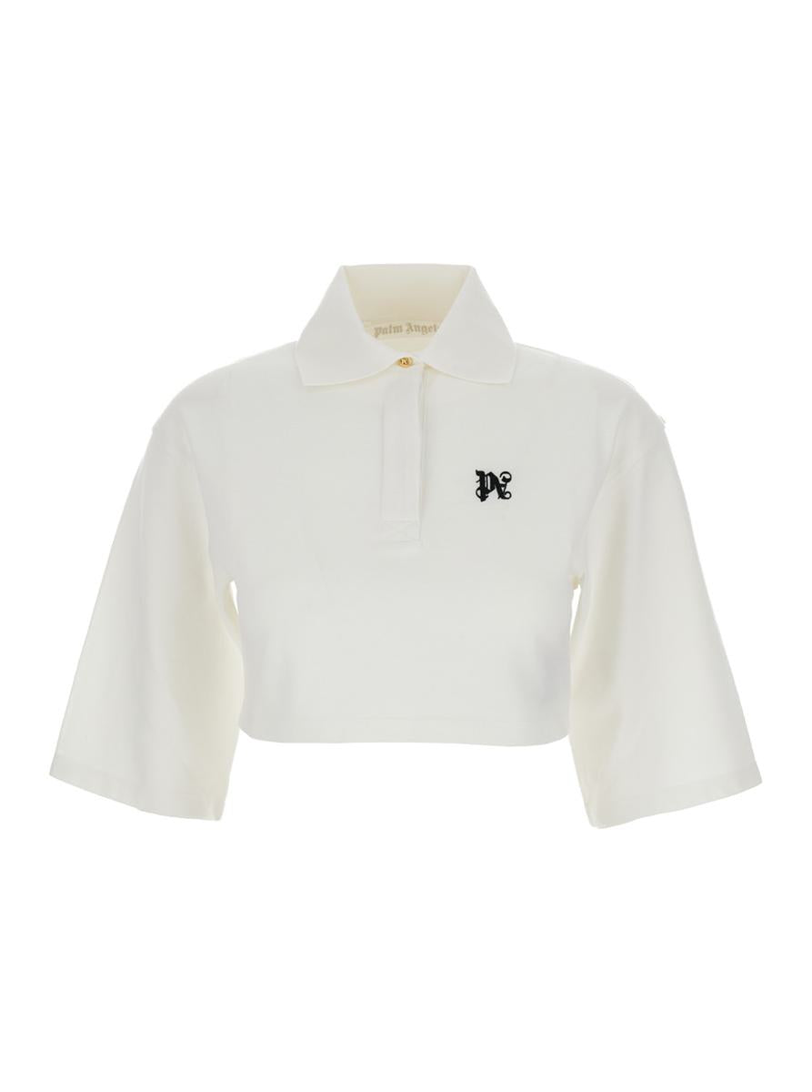 Weißes Crop-Shirt aus Baumwolle für Damen