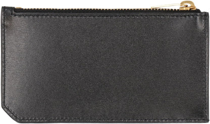 Saint Laurent Fragments Tiny Cassandre Kartenetui aus glattem Leder