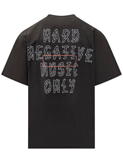 M44 Label Group – Schwarzes Oversize-T-Shirt „44 Label Group“ mit gesticktem Logo
