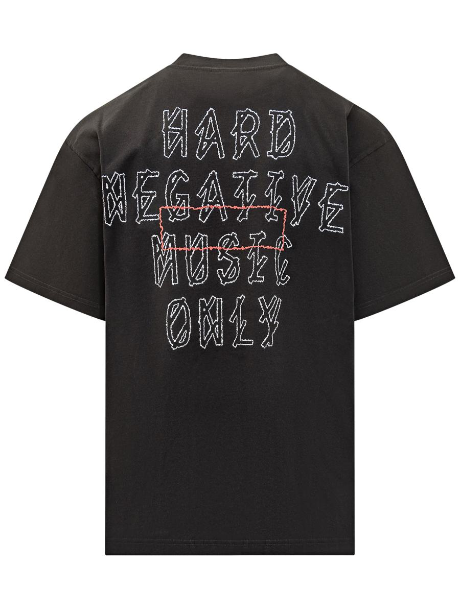 M44 Label Group – Schwarzes Oversize-T-Shirt „44 Label Group“ mit gesticktem Logo