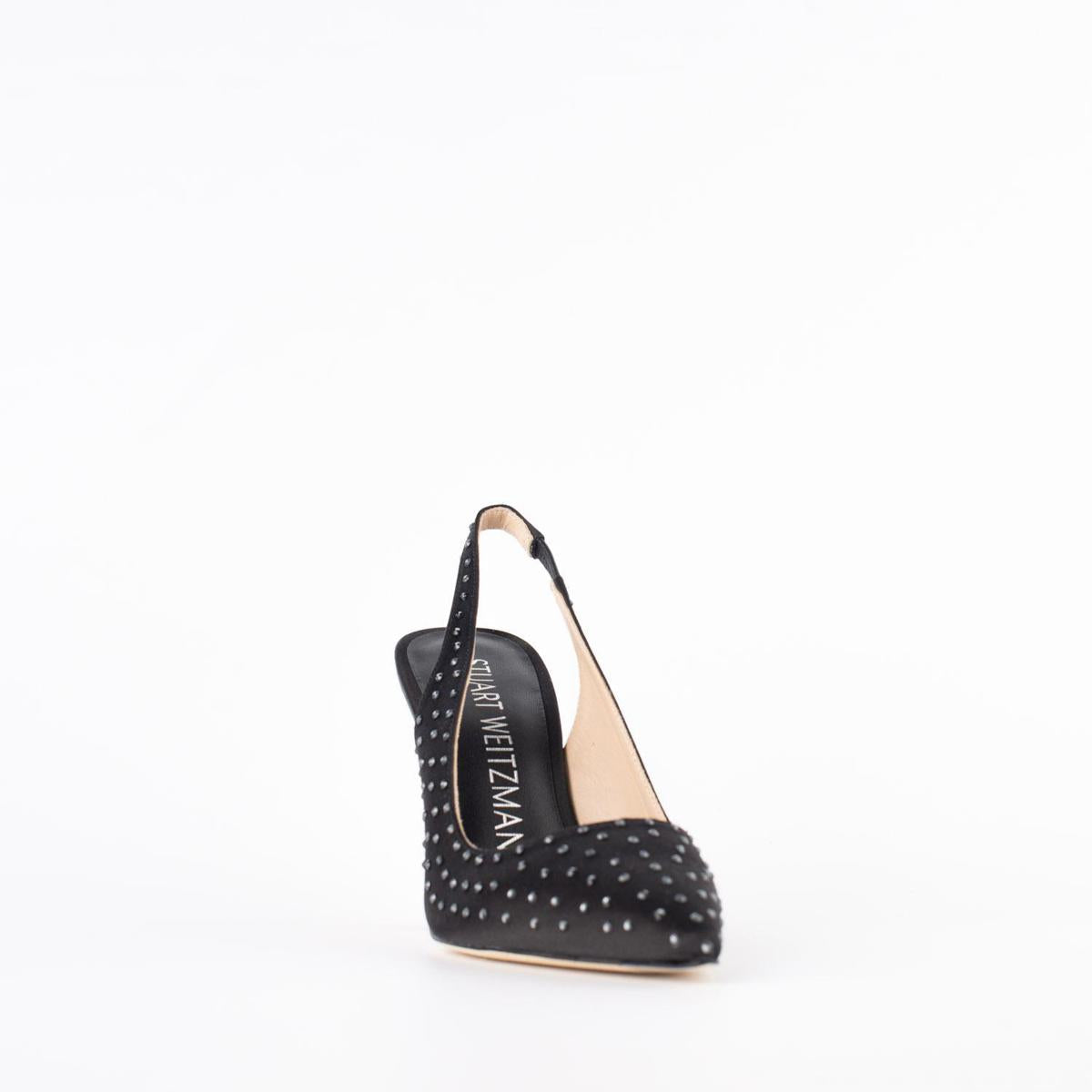 Stuart Weitzman – Schwarzer Slingback mit Swarovski