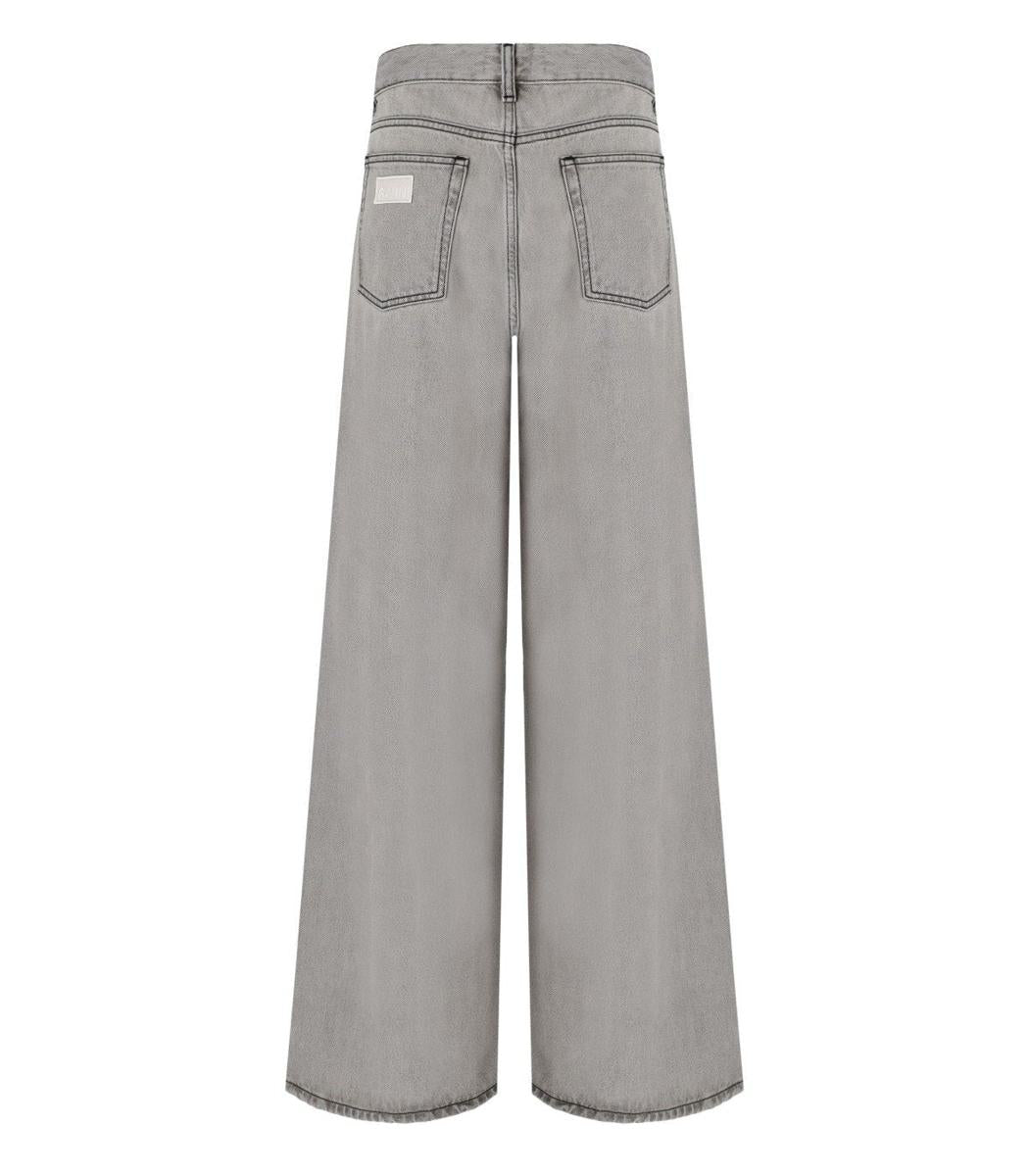 Ganni Future Jeans mit weitem Bein in Grau