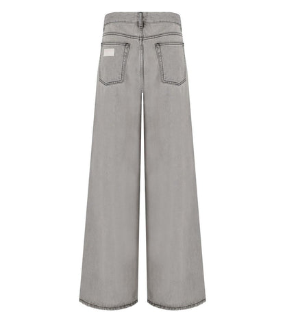 Ganni Future Jeans mit weitem Bein in Grau