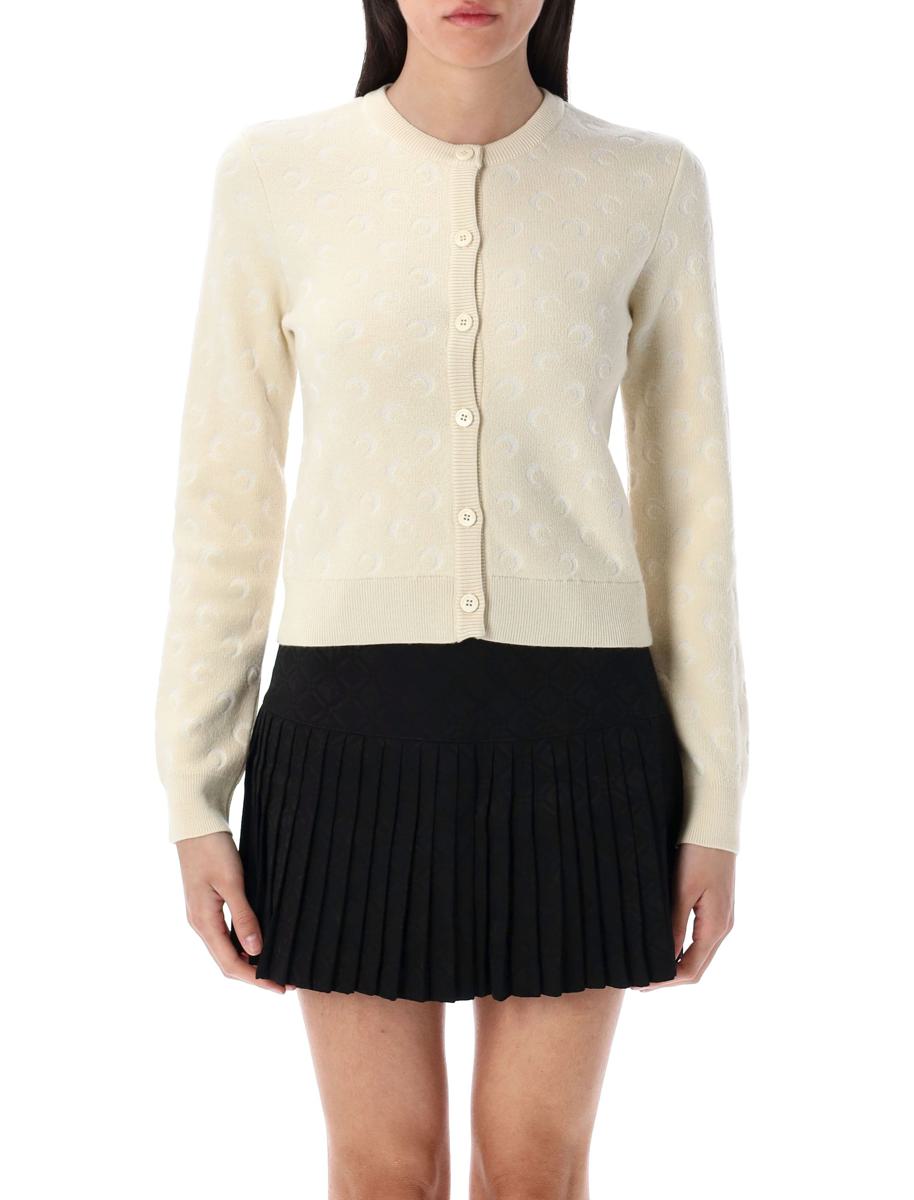Marine Serre Moon – Figurbetonte Strickjacke aus Jacquard-Strick
