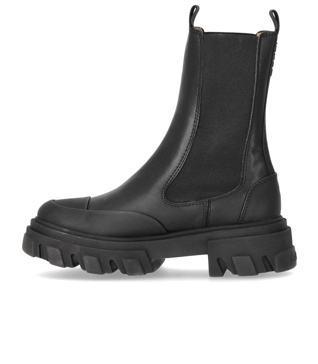 Ganni – Schwarzer, mittelhoher Chelsea-Stiefel