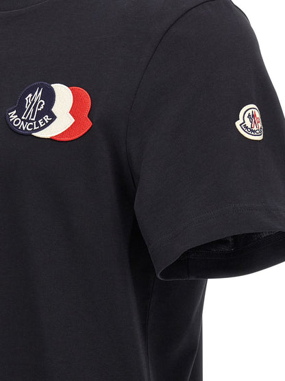 Moncler T-Shirt mit dreifarbigem Logo