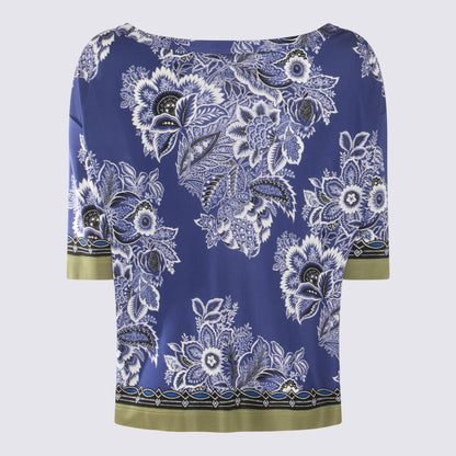 Etro Blaues mehrfarbiges Viskose-Top