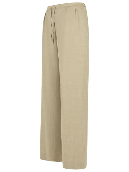 Loulou Studio – Beige Hose aus Schurwolle „Cove“