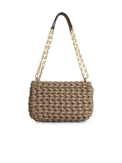 Michael Kors „Tribeca“ Schultertasche aus gewebtem Birkenleder