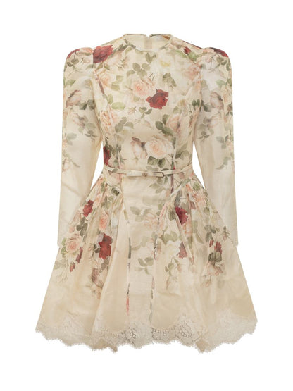 Zimmermann Zimmermann Kurzes Seidenkleid mit Blumenmuster