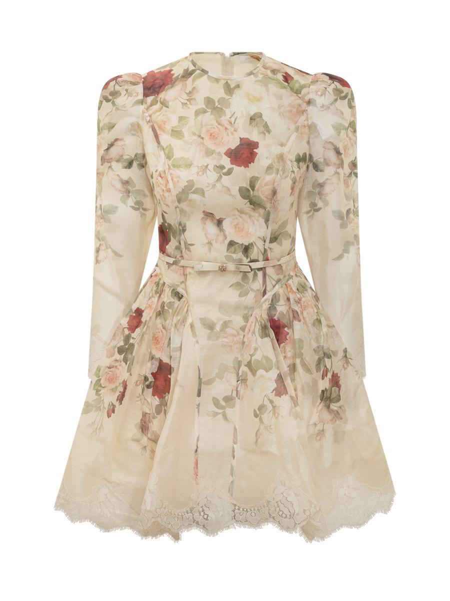Zimmermann Zimmermann Kurzes Seidenkleid mit Blumenmuster