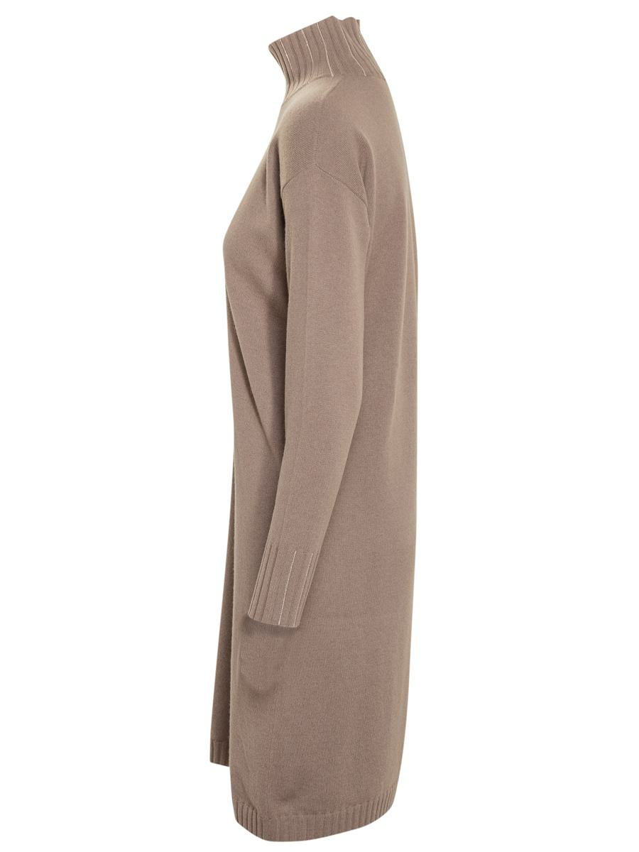 Fabiana Filippi Fabiana Filippi Taupe gestricktes Rollkragenkleid