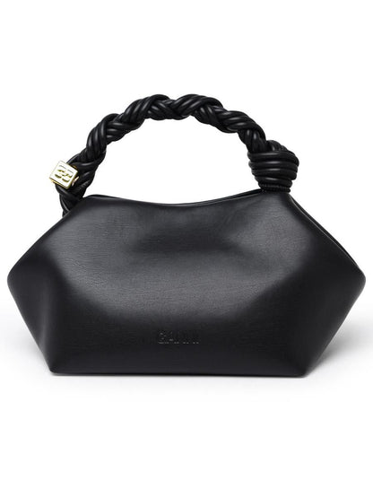 Ganni – „Bou“-Tasche aus schwarzem recyceltem Leder