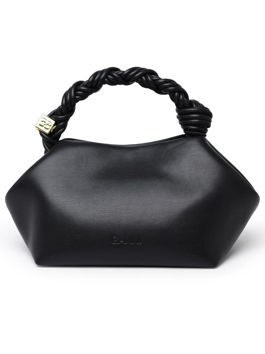 Ganni – „Bou“-Tasche aus schwarzem recyceltem Leder