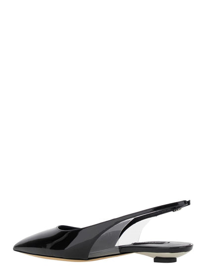 'Miniblade Tiffany' Schwarze Slingback-Ballerinas aus Lackleder für Damen