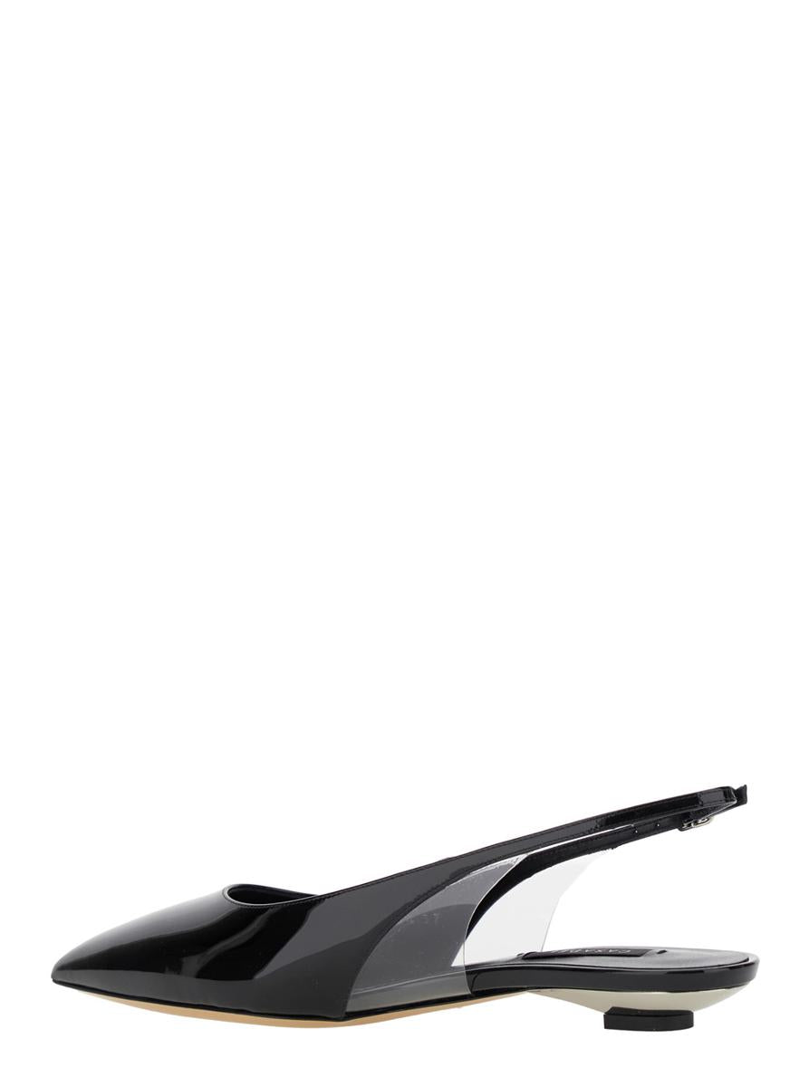 'Miniblade Tiffany' Schwarze Slingback-Ballerinas aus Lackleder für Damen