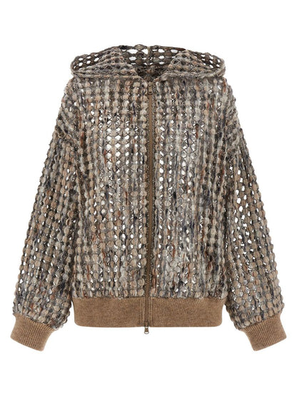 Brunello Cucinelli – Cardigan „Ballonnetz-Stickerei“.