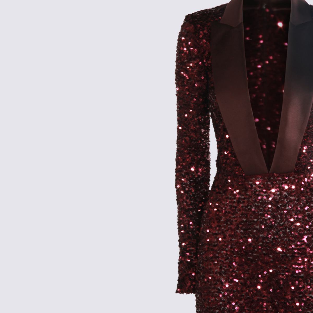 Elisabetta Franchi Dunkelrotes Maxikleid