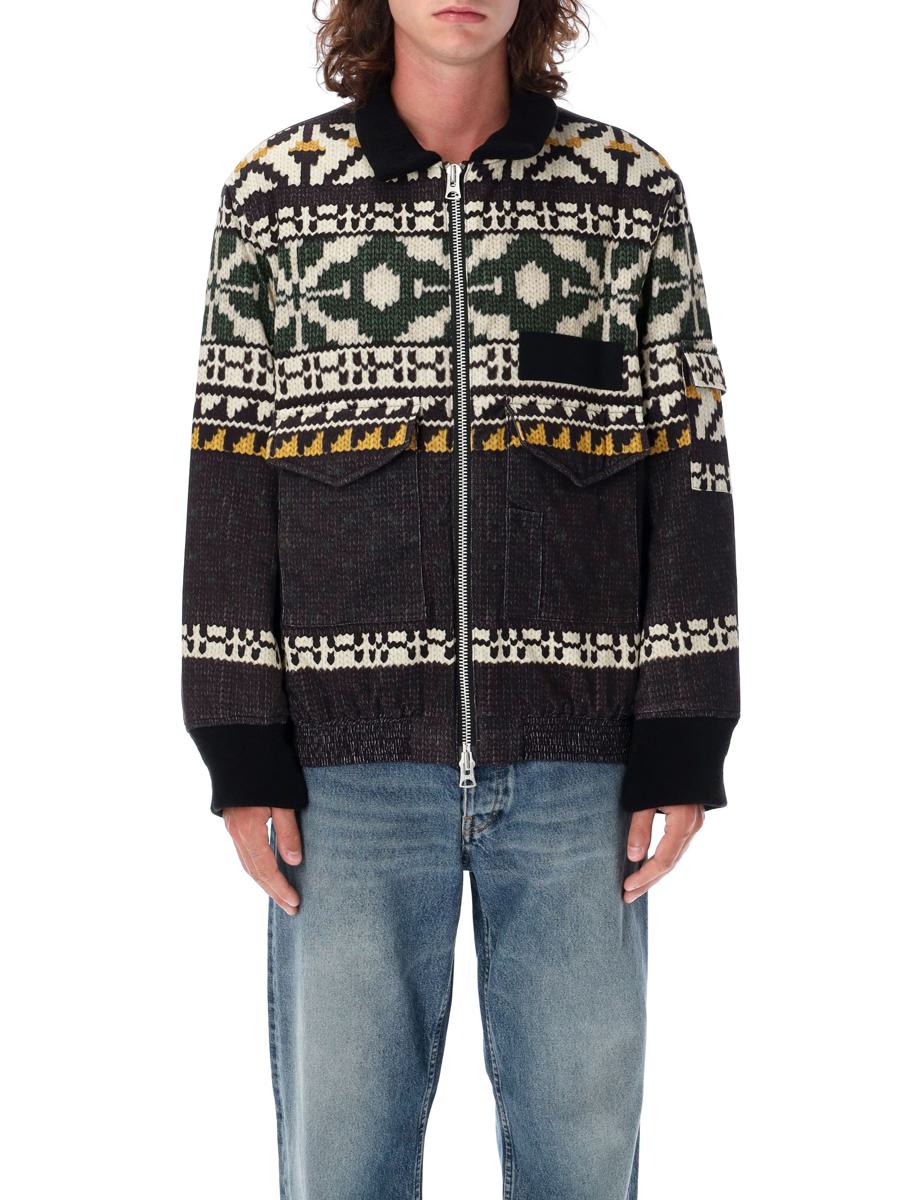Sacai Muster-Strickjacke