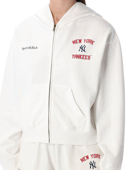 Sporty &amp; Rich – Kurzer Homerun-Hoodie mit Reißverschluss