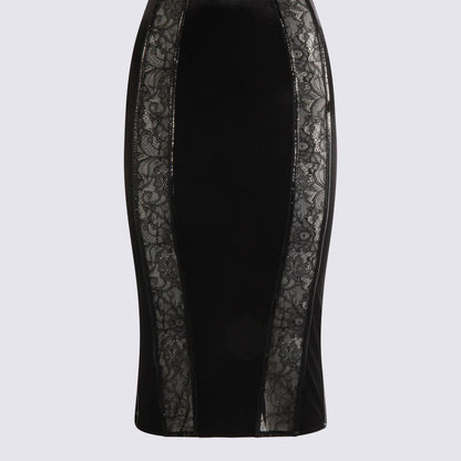 Elisabetta Franchi Schwarzes Midikleid