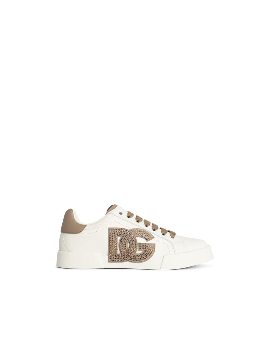 Dolce &amp; Gabbana „Portofino“ Sneakers aus weißem Kalbsleder