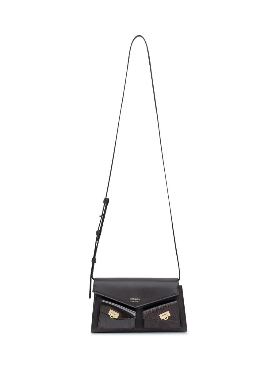 Salvatore Ferragamo Ferragamo Clutch aus schwarzem Leder