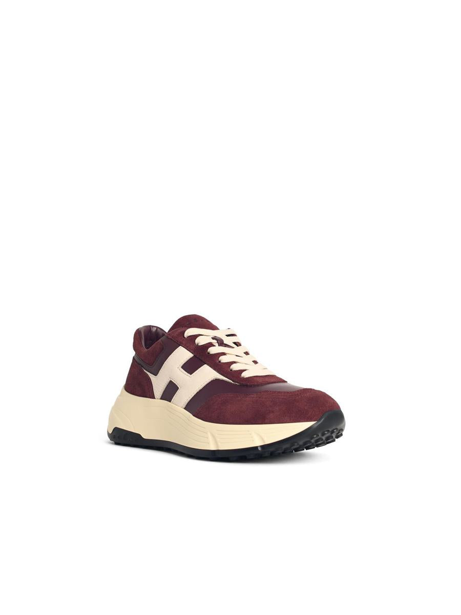 Hogan „H669“ Burgunderrote Ledersneaker