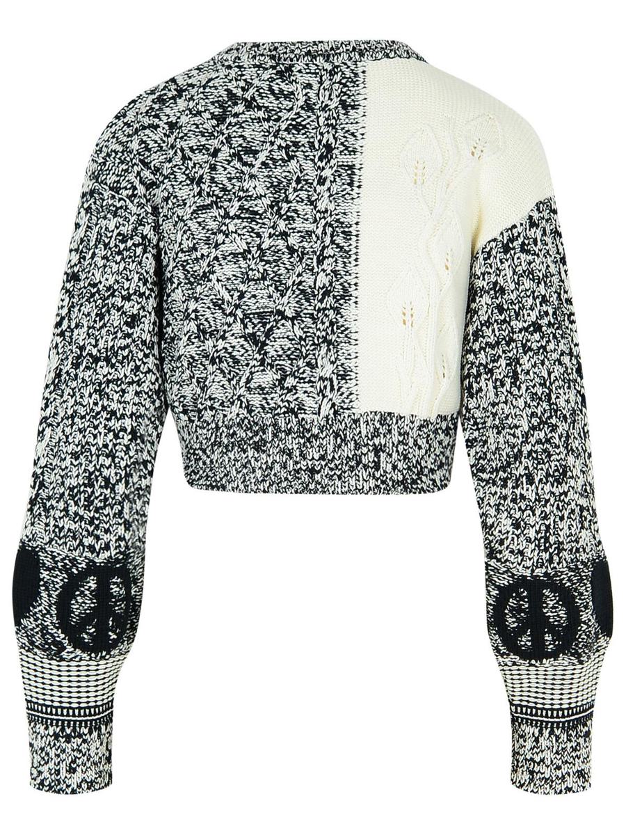 Moschino Jeans – Pullover „Patch“ aus weißer Baumwollmischung