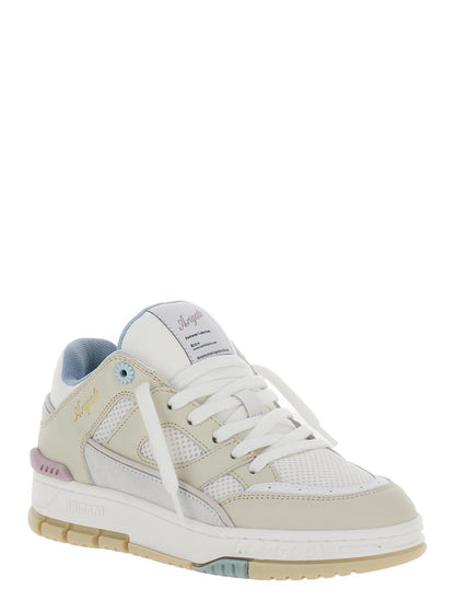 Weiße und mehrfarbige Sneakers „Area Lo“ mit Logodetail aus Ledermischung für Damen