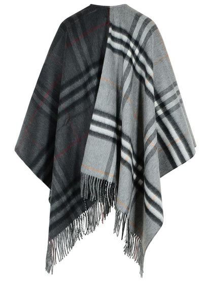 Burberry – Graues Cape aus Kaschmirmischung