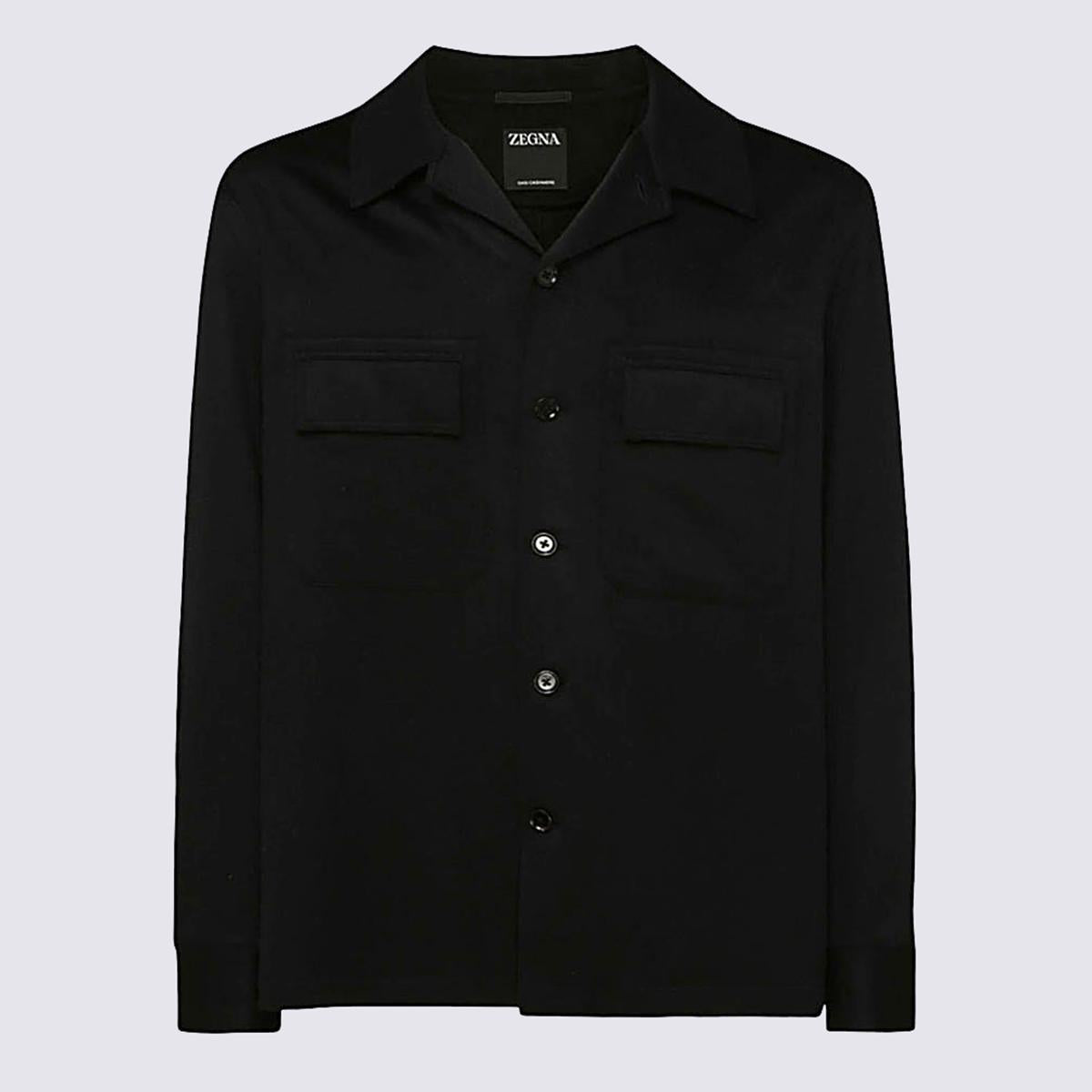 Zegna Schwarze Freizeitjacke aus Leder