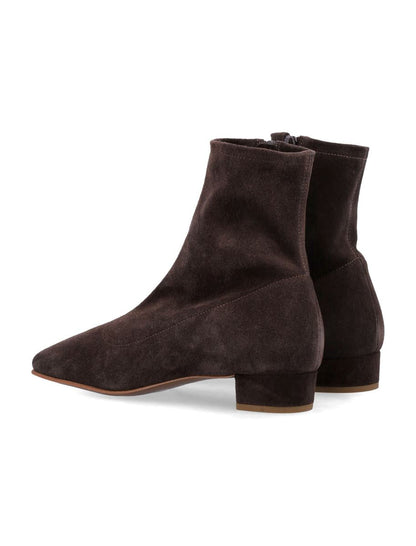 By Far – Este Ristretto – Stiefeletten aus braunem Wildleder