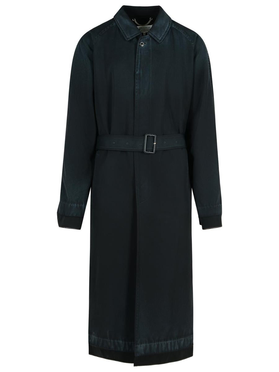 Maison Margiela – Schwarzer Trenchcoat aus Schurwolle