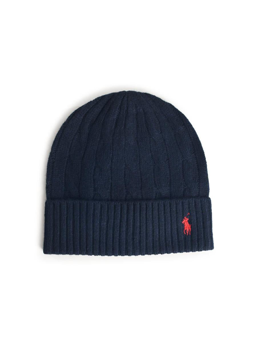 Polo Ralph Lauren – Marineblaue Beanie aus Wollmischung