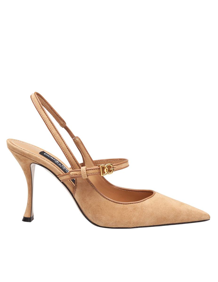 Dolce &amp; Gabbana Slingbacks aus Wildleder und Nappa