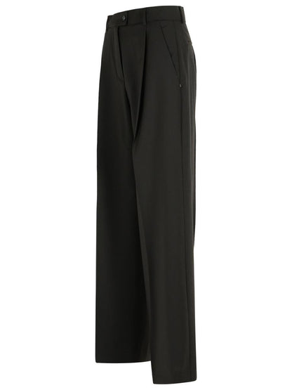 Sportmax „Vela“ Hose aus dunkelbrauner Schurwolle