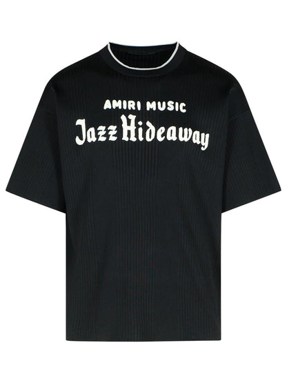 Amiri – Schwarzes T-Shirt „Jazz“ aus Viskosemischung