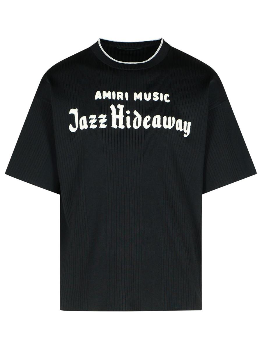 Amiri – Schwarzes T-Shirt „Jazz“ aus Viskosemischung