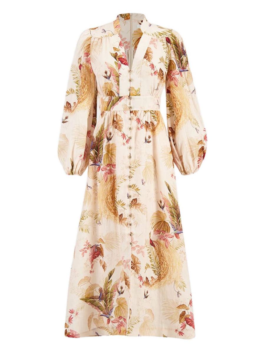 Zimmermann – Bedrucktes Leinenkleid „Ascension“