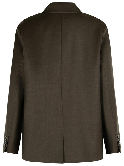 Loulou Studio – Brauner Blazer aus Schurwolle „Donau“