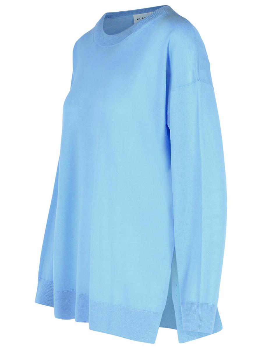 PAROSH „Over“-Pullover aus hellblauer Wollmischung