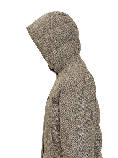 Brunello Cucinelli Brunello Cucinelli Braune Daunenjacke mit Kapuze