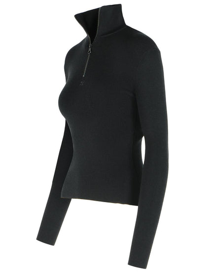 Schwarzer Pullover aus Merinowolle von Courrèges