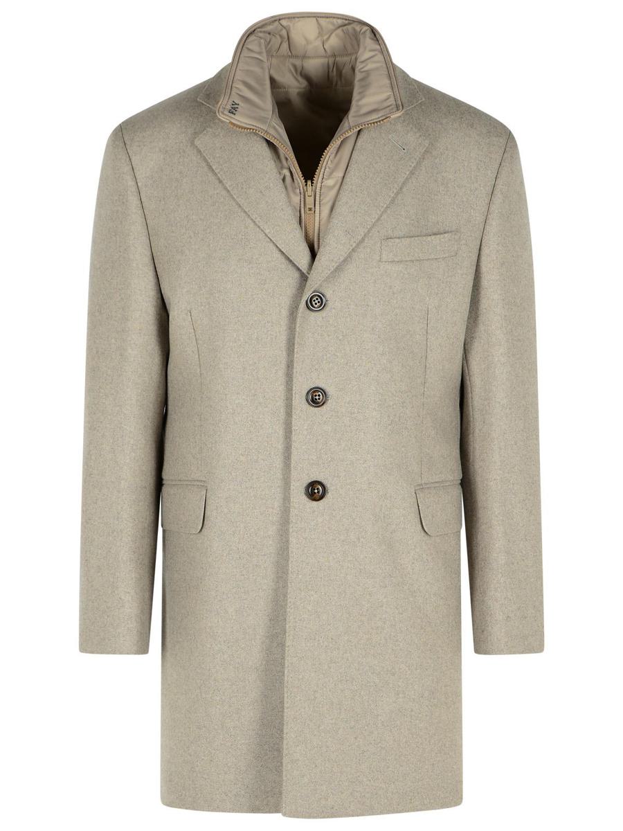 Fay „Easy“ Mantel aus Polyamid in Beige