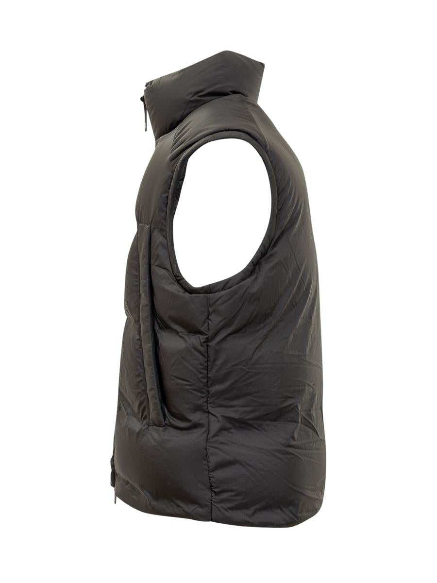 Y-3 Adidas Schwarze gepolsterte Weste mit Reißverschluss Y-3