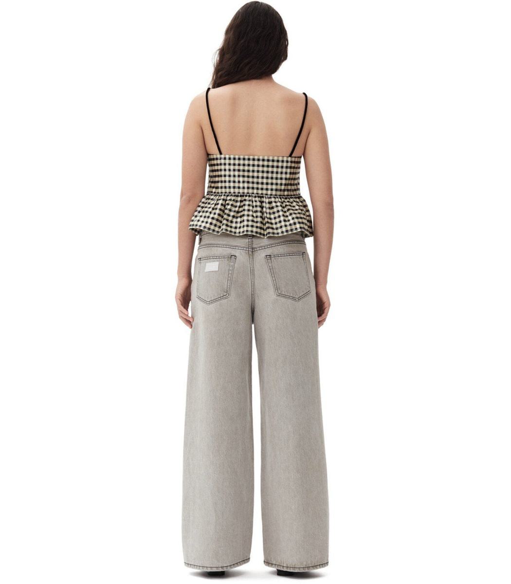 Ganni Future Jeans mit weitem Bein in Grau