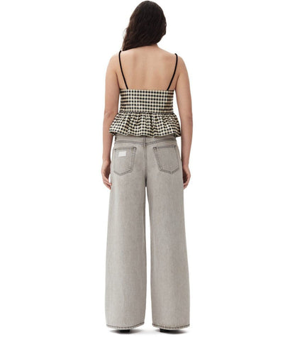 Ganni Future Jeans mit weitem Bein in Grau