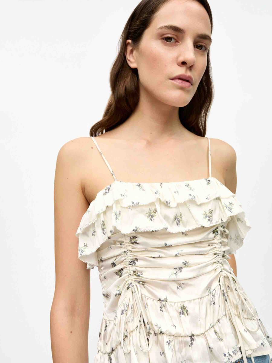 Bedrucktes Satin-Top von Ganni