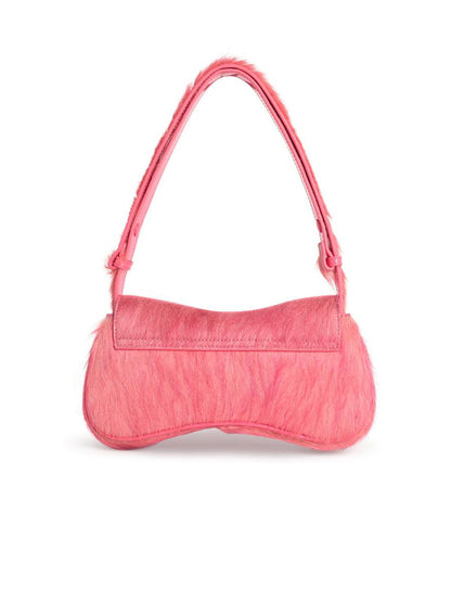 Diesel „Play“ Clutch aus rosa Ponyhaar
